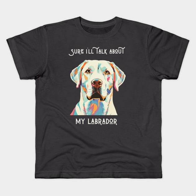 Retro Labrador Retriever graphic Kids T-Shirt by Createdreams